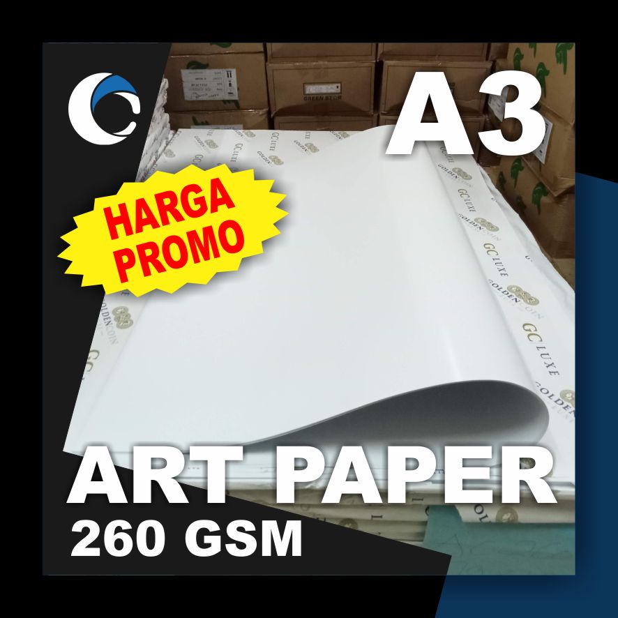 

KERTAS ART PAPER / ART CARTON 260 GSM Uk [ A3 ] 29.7 cm X 42 cm ( 50 LEMBAR )