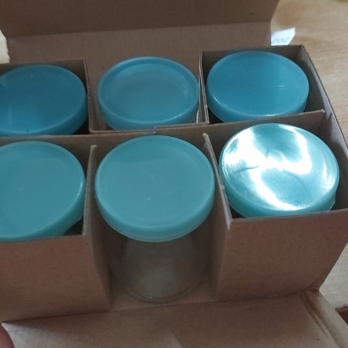PROMO - 1 Set isi 6 Pcs Botol Puding Jar / Gelas Puding Tutup Karet - SEDIA Toples lebaran 1 set uni