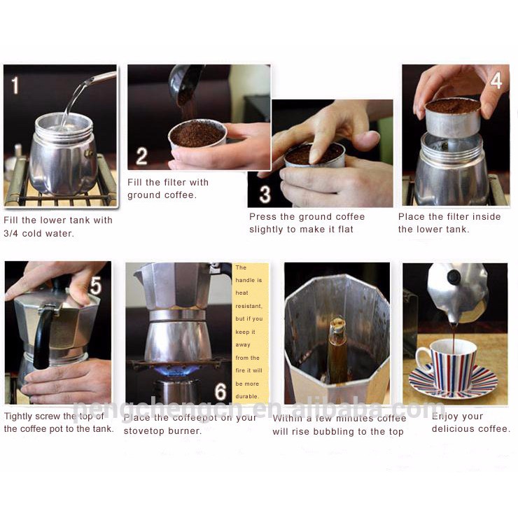 EXLUSIVE Espresso Coffe Maker 6 Cups Mokapot Coffe Maker Elegant