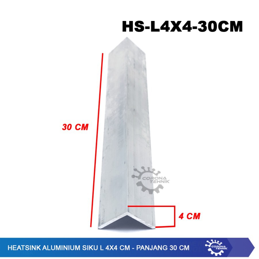 Heatsink Aluminium Siku L 4x4 cm - Panjang 30 cm