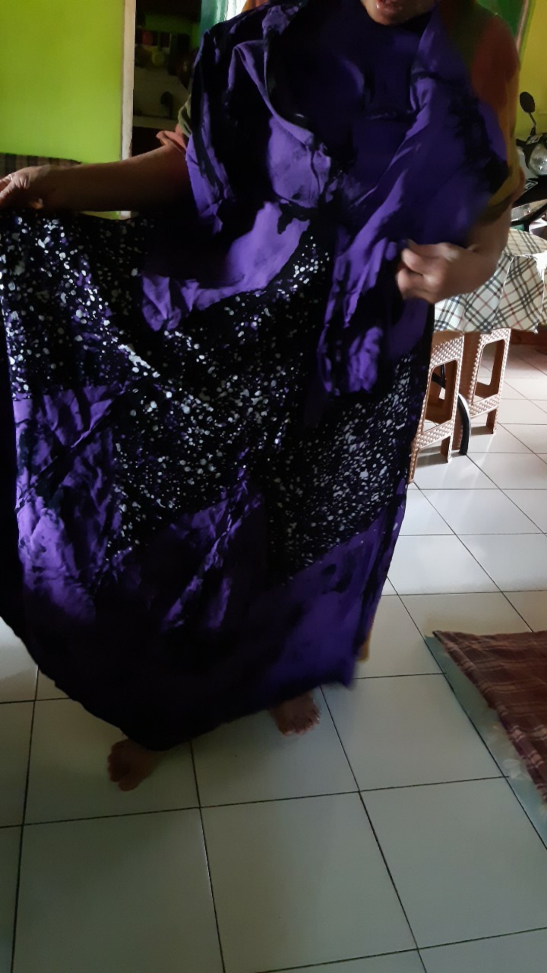Gamis Twill Ori Gamis Twil Abstrak Pelangi Bukan Gamis Rayon Candi Mekar