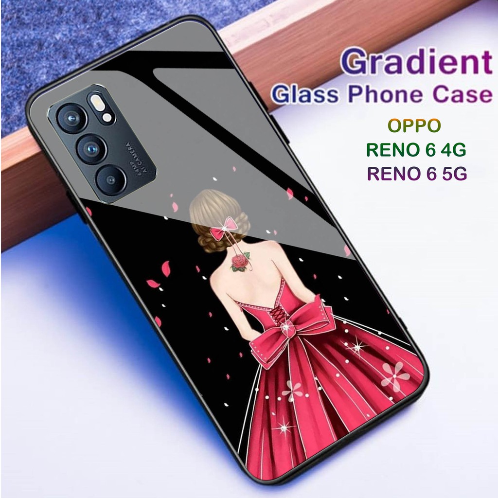 [H04] Softcase Kaca Oppo Reno 6 4G/5G - Casing Hp Oppo Reno 6 4G/5G - Case Hp
