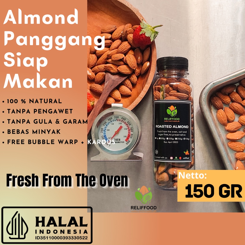 ROASTED ALMOND  150 gram - KACANG ALMOND PANGGANG KUPAS