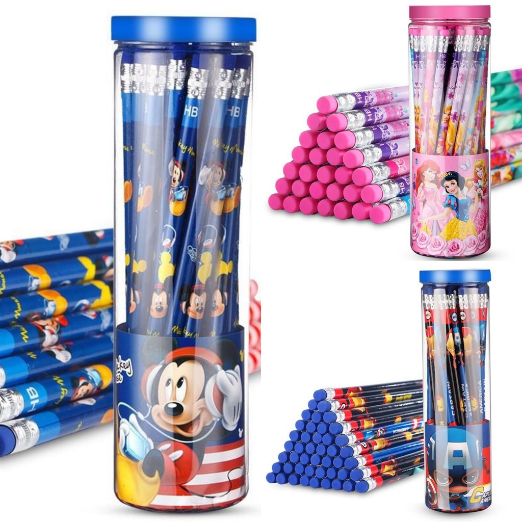 

PENSIL - PENSIL TULIS PRINCESS, MICKEY, CAPTAIN AMERICA, SET PENSIL ANAK, PENSIL TULIS ANAK