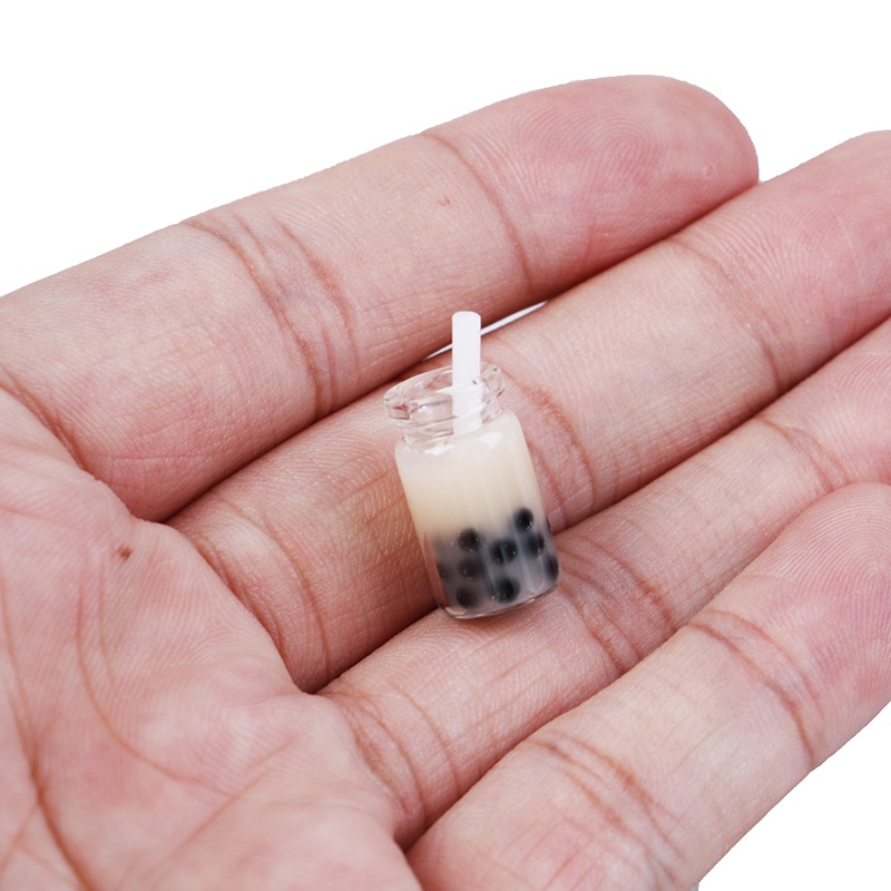 (R1Id &amp; Available) 2pcs Miniatur Minuman Pearl Milk Tea Untuk Aksesoris Rumah Boneka 1 / 12