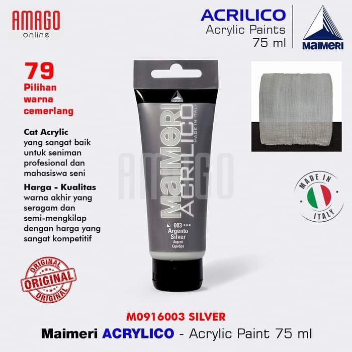 MAIMERI ACRILICO - ACRYLIC PAINT - SILVER - 75ML - M0916003