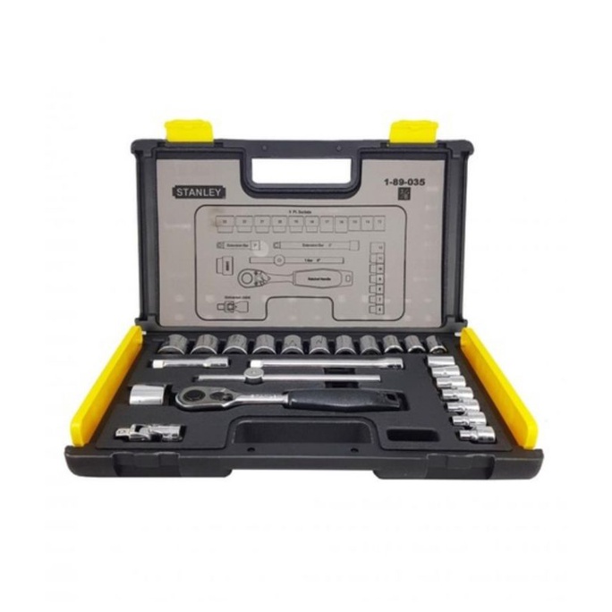 Kunci shock set ( 1-89-035 ) Stanley 3/8" Metric Socket Set 6pts