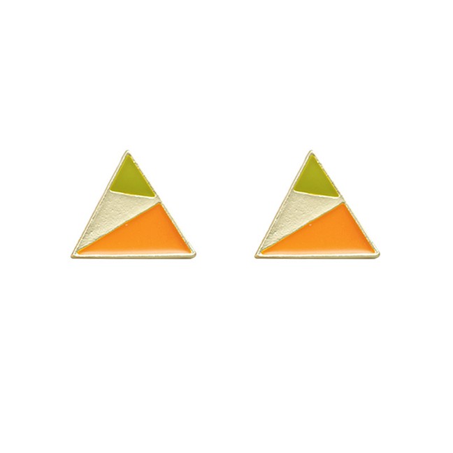 LRC Anting Tusuk Fashion Contrast Acrylic Triangle Stud Earrings F5750X