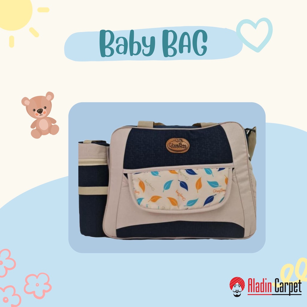 BABY BAG TAS Perlengkapan Popok Diaper Bayi BESAR + Tempat Botol Susu