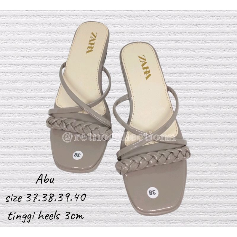 Sendal wanita heels zara/sandal wanita/heels/wedges/slop heels/slop wanita