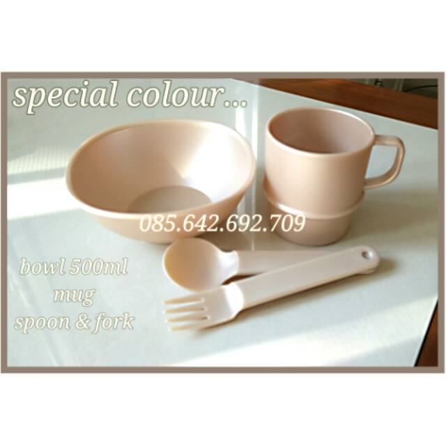 Bowl mug spoon fork twin tulipware