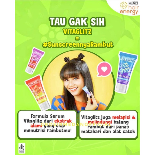 MAKARIZO VITAGLITZ HAIR STRENGTH BOOSTER - RAMBUT KUAT, HALUS DAN BERKILAU