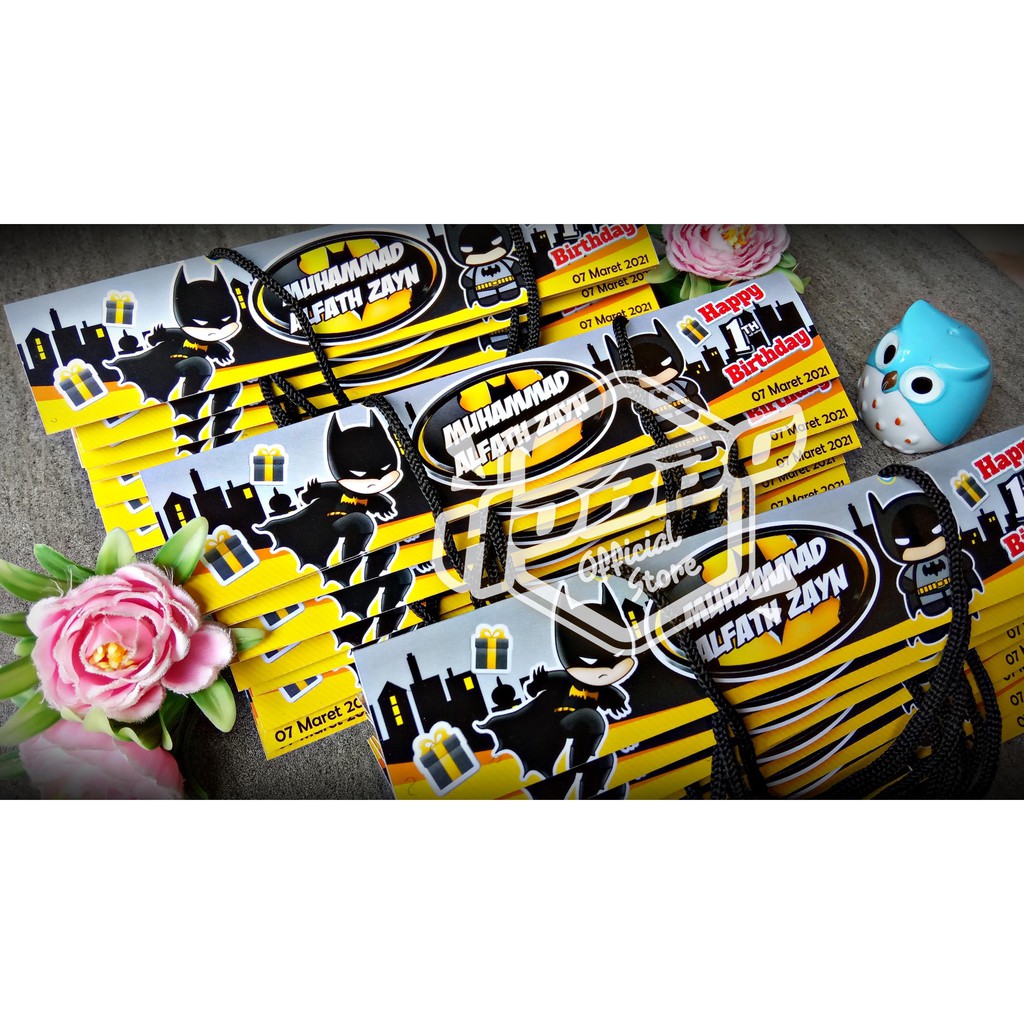 25x4 cm - Goodie Bag Plastik Ulang Tahun - Label Tas Snack Jajan Ultah Custom-7