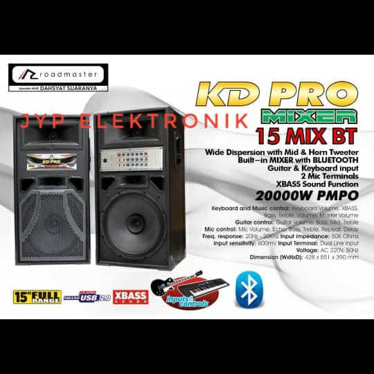 SPEAKER AKTIF ROADMASTER KD PRO MIX 15 BT / KD PRO MIX 15BT