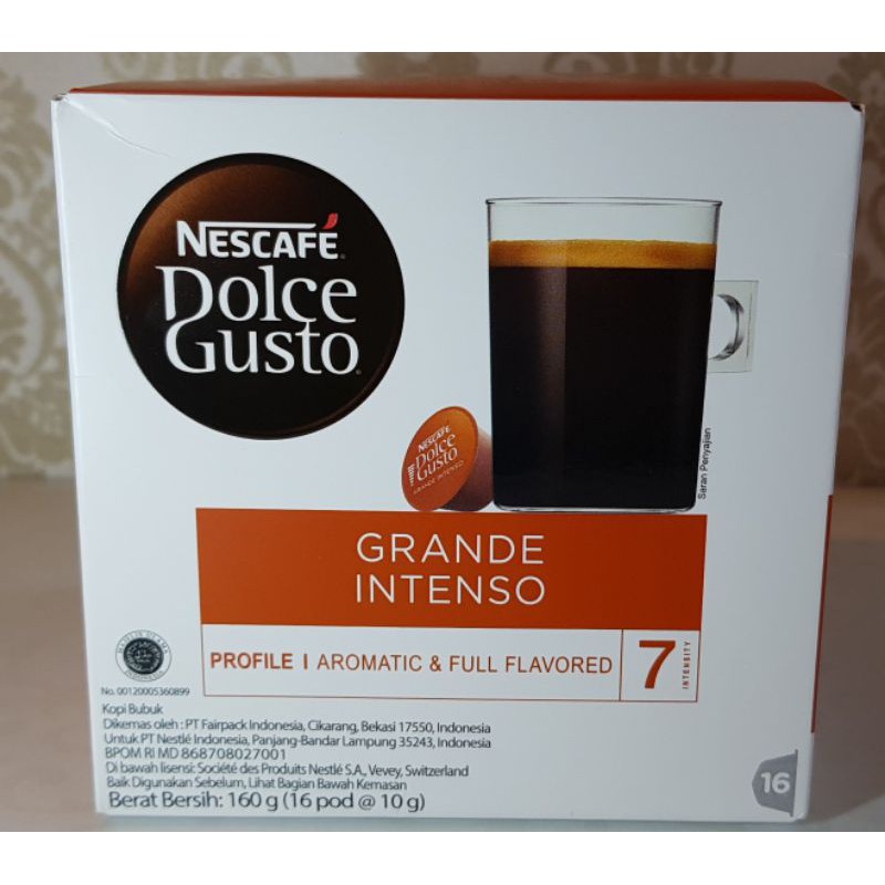 

Nescafe Dolce Gusto GRANDE INTENSO Coffee Capsule. Paket 3 box @16 capsule