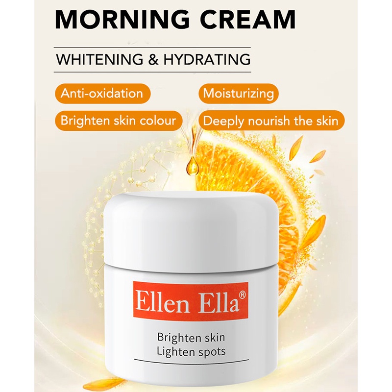 ELLEN ELLA Vitamin C Krim Wajah Cerah Whitening Krim Pelembab untuk Wajah Bintik-bintik Menghilangkan Flek Hitam Kulit Menutrisi Mencerahkan Menghilangkan Bintik Anti Penuaan Menyegarkan Tidak Berminyak Cute Pumpkin