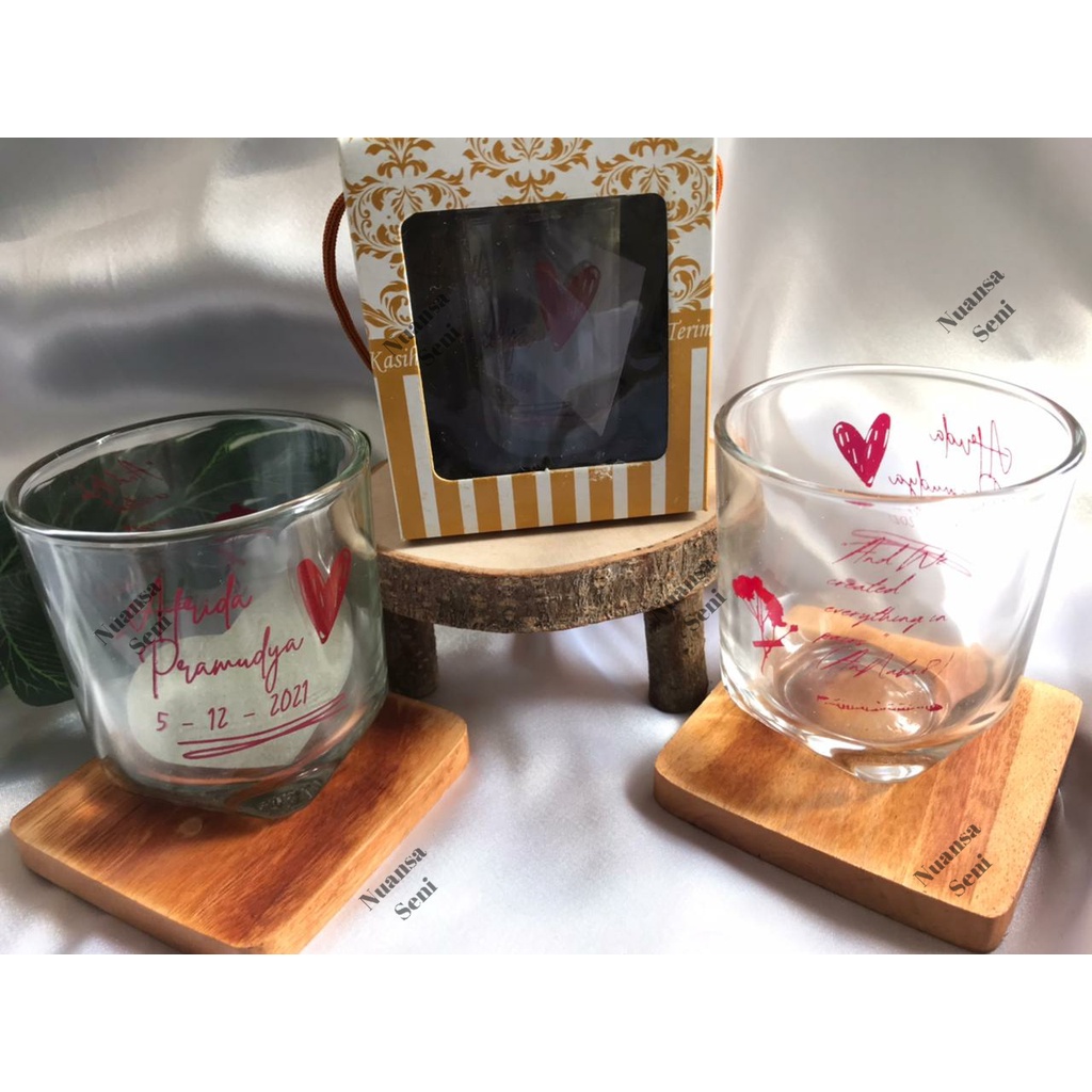 Souvenir Gelas Minum Gelas Kaca PSP Gelas Cangkir Beling Gelas Kopi Gelas Mug Kaca Mini Gelas Sablon