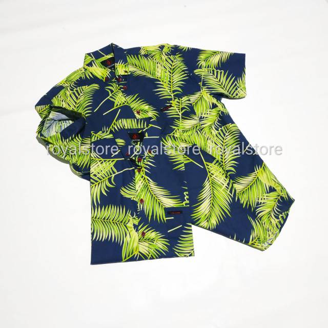 Kemeja Pria Surfing Motif Daun / Kemeja Pria Katun