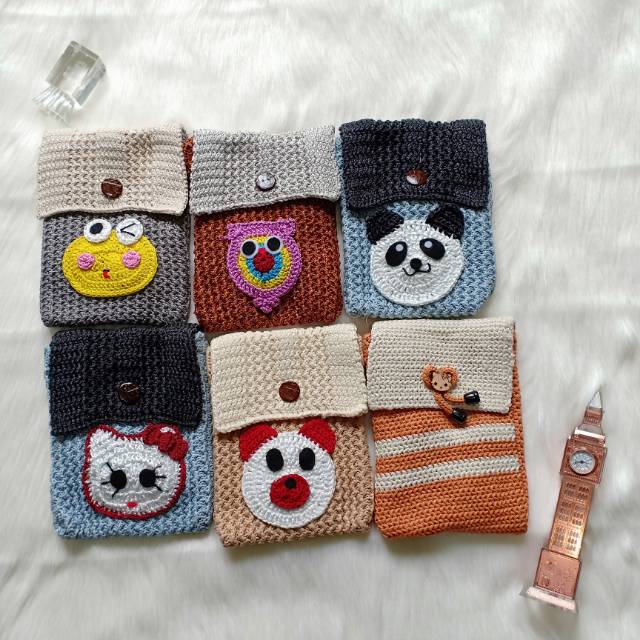 Tas selempang hp rajut / Tas rajut selempang