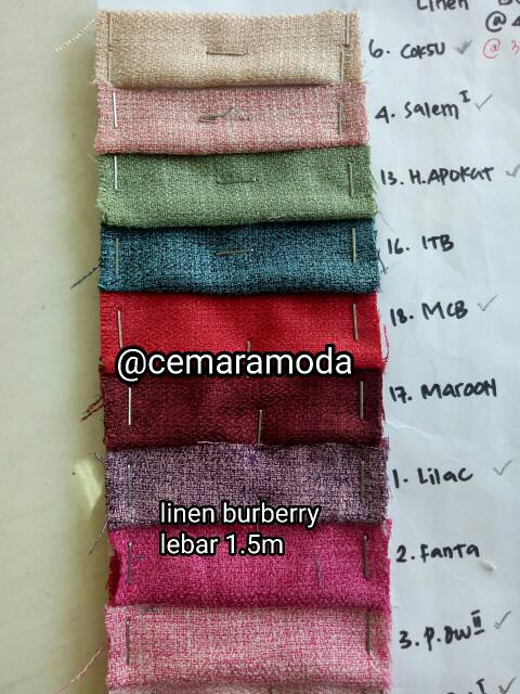 Kain Linen Burberry PER 0.5 meter IMPORT PREMIUM QUALITY / linen burbery / linen burberi / kain blazer blaser jas koko kemeja