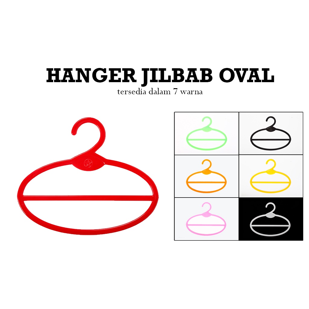 HOVELSHOP Hanger Jilbab Oval Serbaguna Isi 12 Pcs Kastok Multifungsi