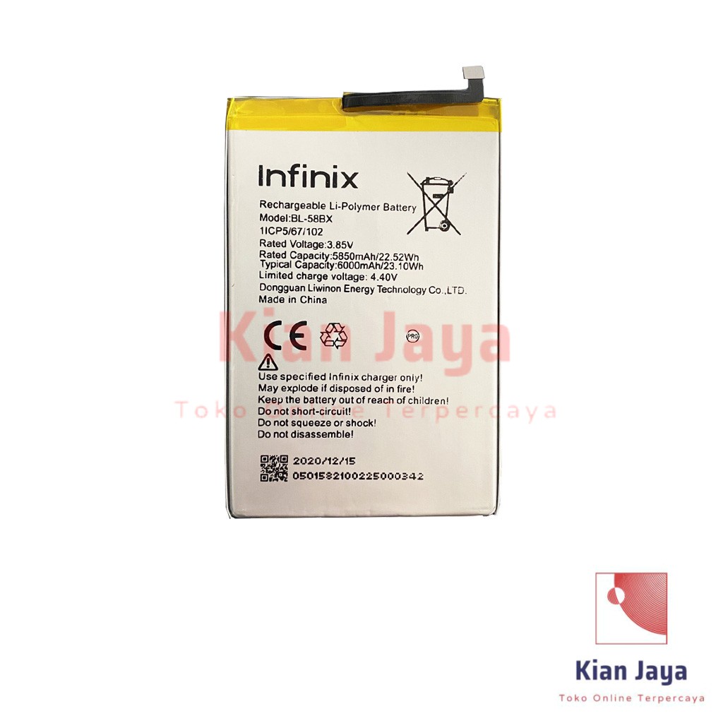 Baterai Infinix Hot 9 Play 10s 10 Play BL-58BX Batre Batrai Battery Hp BL58BX Original