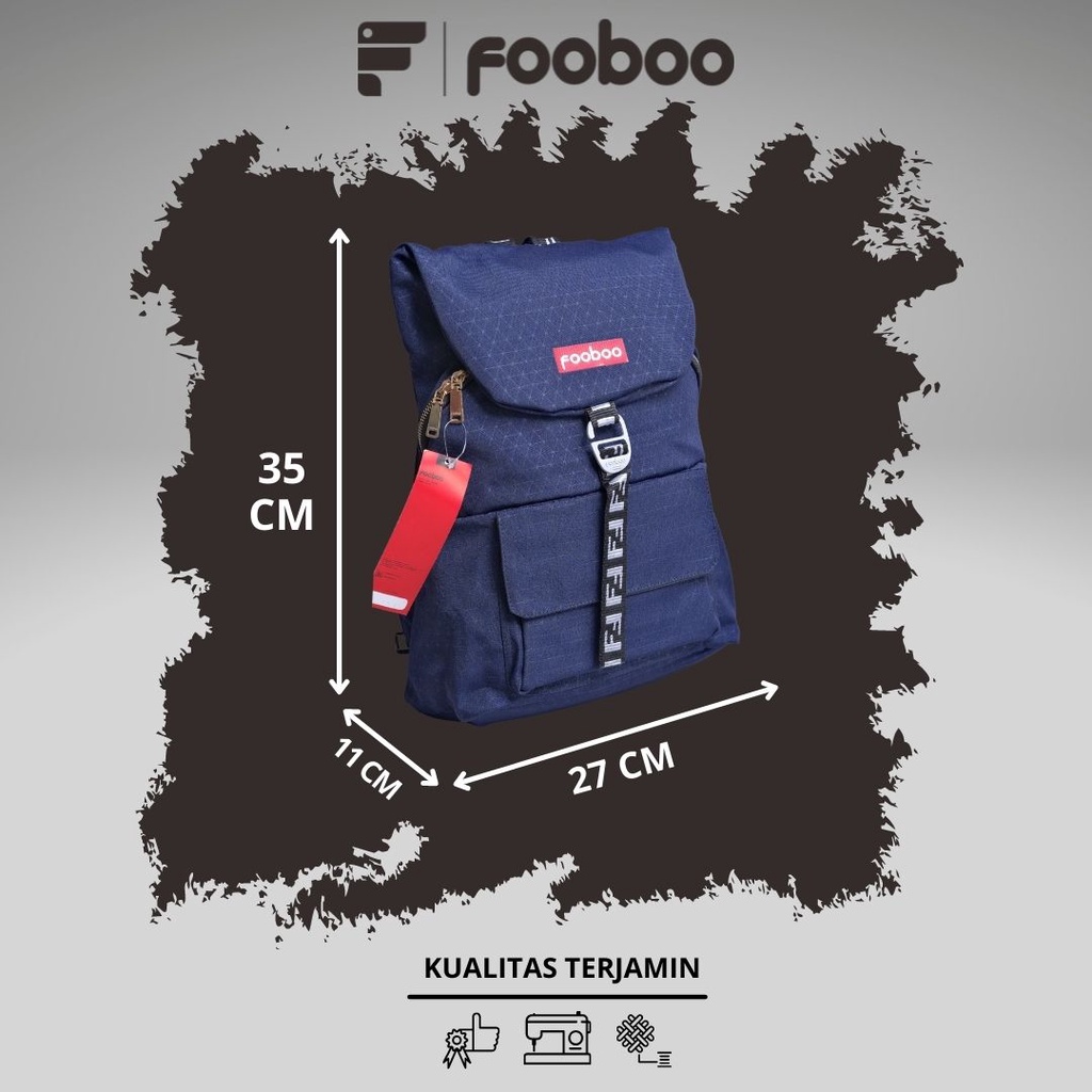 fooboo tas ransel backpack sekolah laptop pria wanita