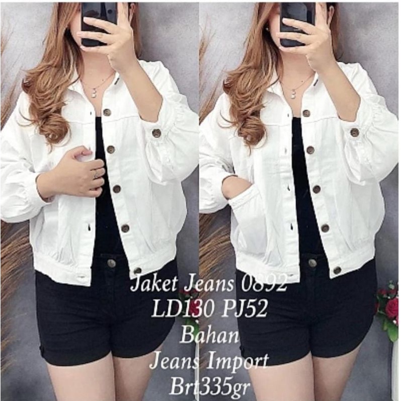 JAKET JEANS PUTIH WANITA JAKET PUTIH WANITA JAKET CROP PUTIH