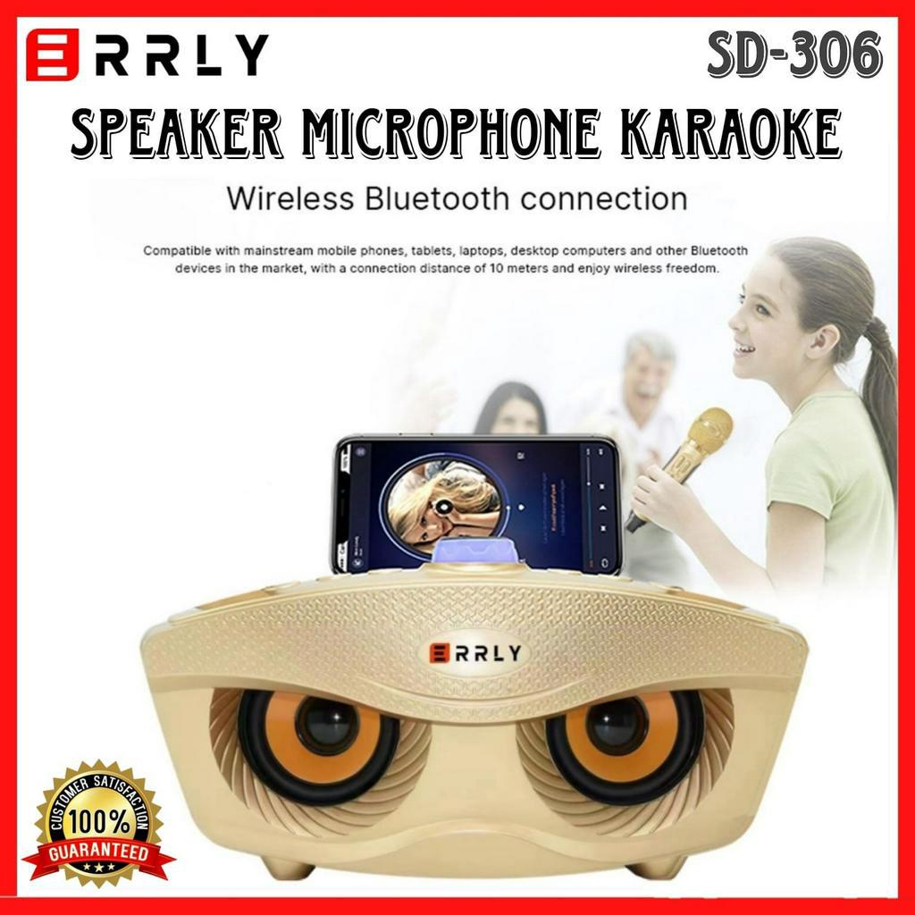 Speaker Bluetooth Karaoke SDRD / ERRLY SD-306  DUAL MIC Wireless ORI 100% Speaker Aktif Mata Elang Dah Free Bubble N Dus LUAR