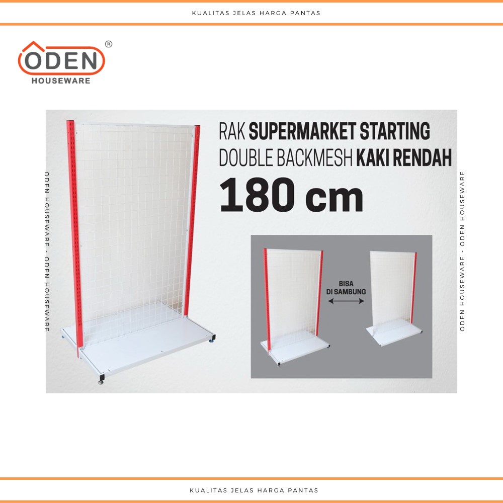 Rak Supermarket Tinggi 180 cm Starting Double Backmesh Rak Gondola