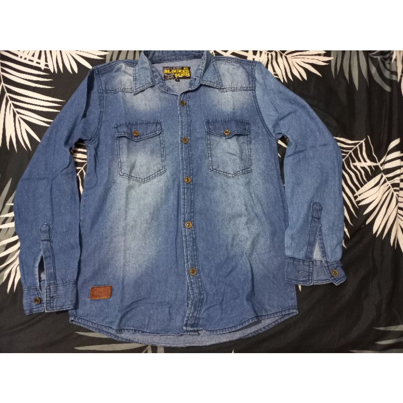 kemeja denim distro pria preloved