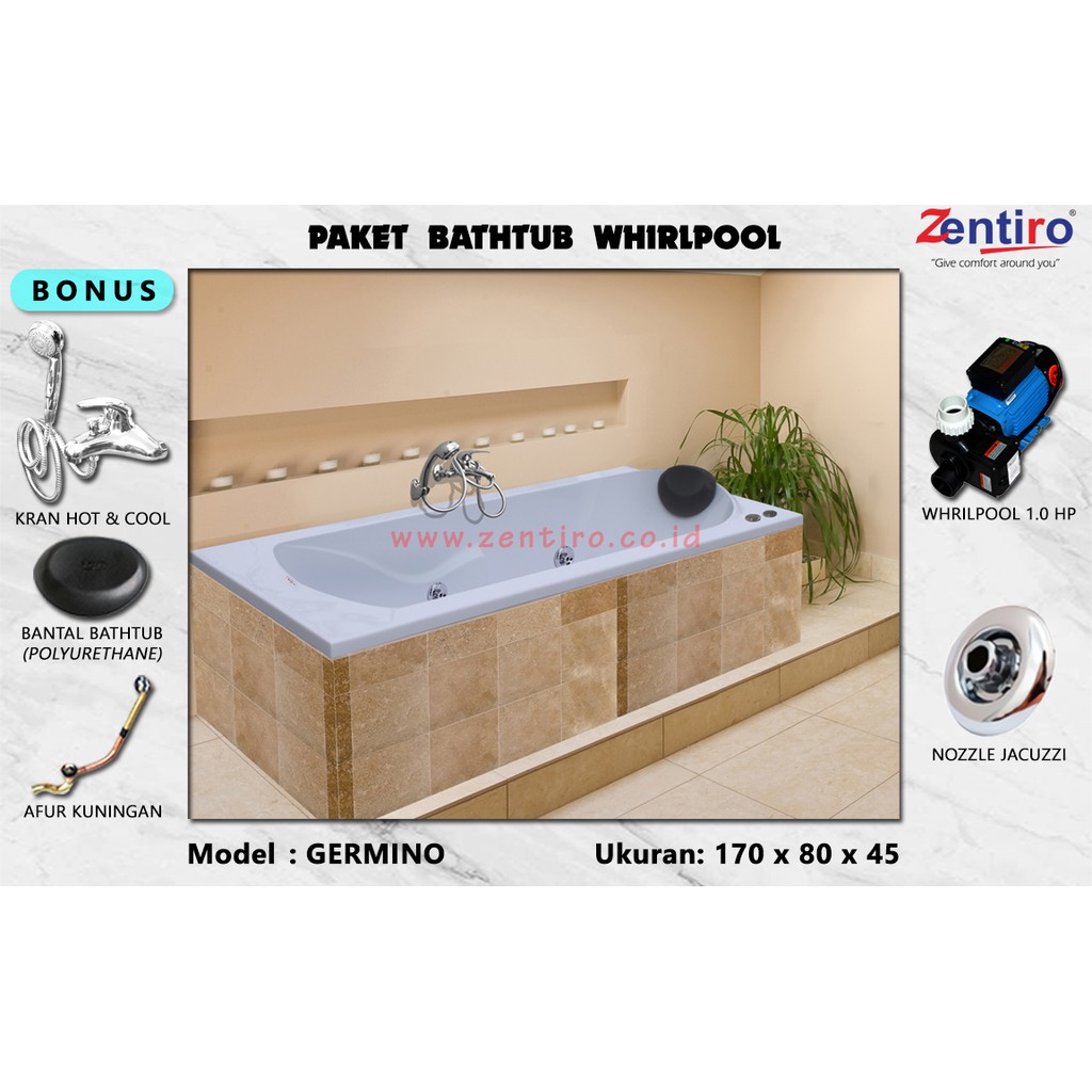 BATHTUB JACUZZI || BATHTUB WHIRLPOOL || BATHTUB LONG ZENTIRO GERMINO