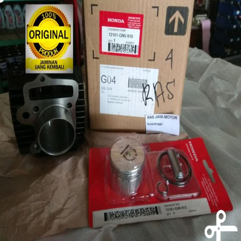 PAKET BLOK DAN PISTON RING GRAND SUPRA ORI ORIGINAL AHM