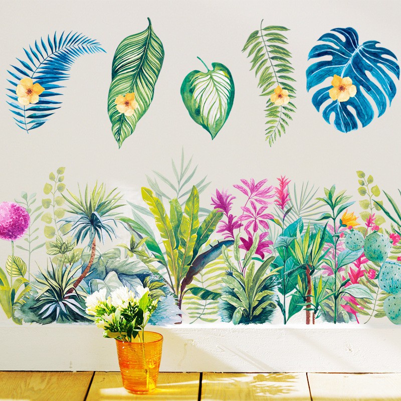 WALLSTIKER WALLSTIKER WALL STICKER STIKER PAPER WALLPAPER DINDING D3 MOTIF TANAMAN HIJAU DAUN POHON KAKTUS MONSTERA DEKORASI CAFE RUMAH PINTU JENDELA CERMIN KACA HIASAN KERAMIK KAMAR MANDI TOILET ANTI AIR WATERPROOF TEGEL KOMPOR KULKAS DAPUR 3D AESTHENTIC-Q81