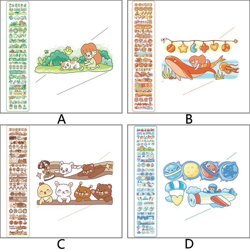 Stiker Motif Kartun Perempuan Lucu Untuk Dekorasi Handbook / Kalender