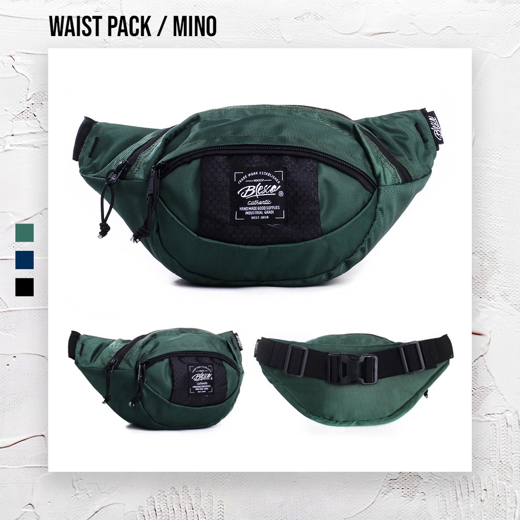 Tas Bahu Pria Warna Hijau - Blesco Mino Waist Bag Mini Simpel Trendi