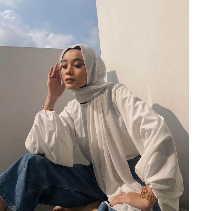 Top Produk, LUNE BLOUSE  - Blouse wanita - Blouse balon - Baju Blouse - Blouse putih - Blouse lilac