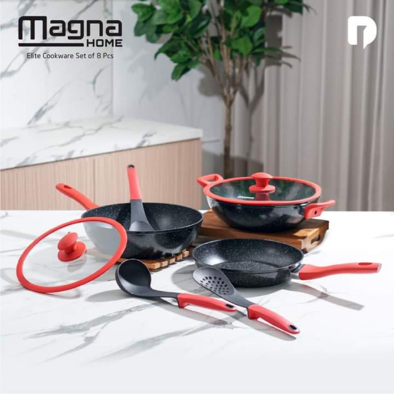 Panci Wajan Anti Lengket set teflon Magna Home Elite Cookware Set of 8 Pcs