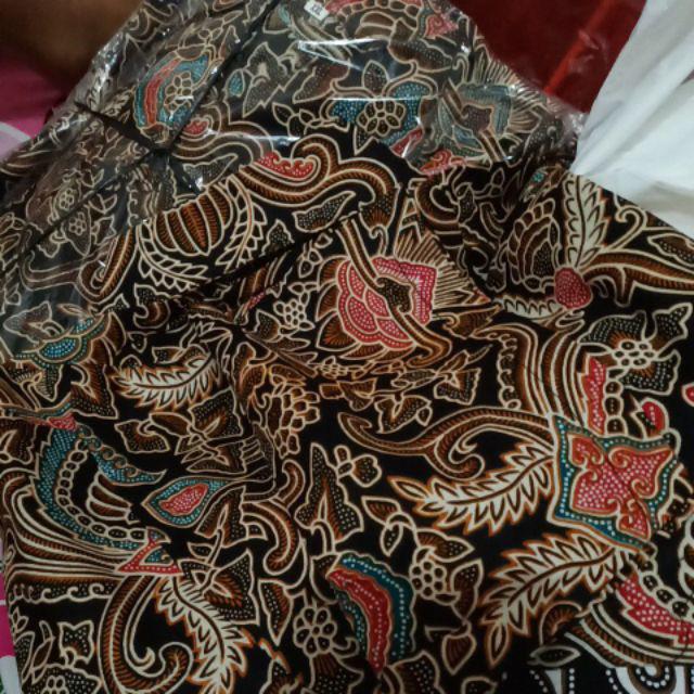 Kemeja Batik Pria Lengan Pendek Size M L Xl Xxl Bswart Batik Hrb026 Kenongo Hem Panjang Padi