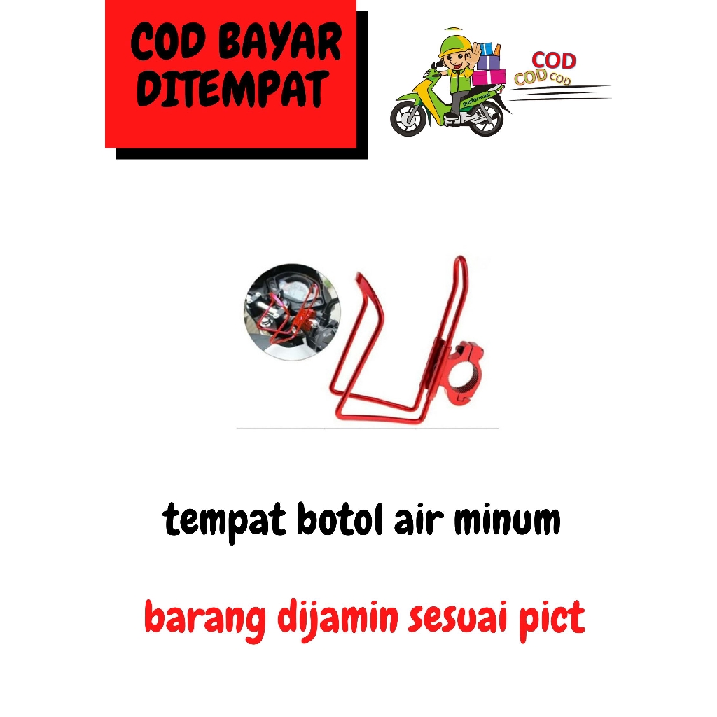 MERAH Tempat Dudukan / Holder Air Minum untuk Sepeda atau Sepeda Motor