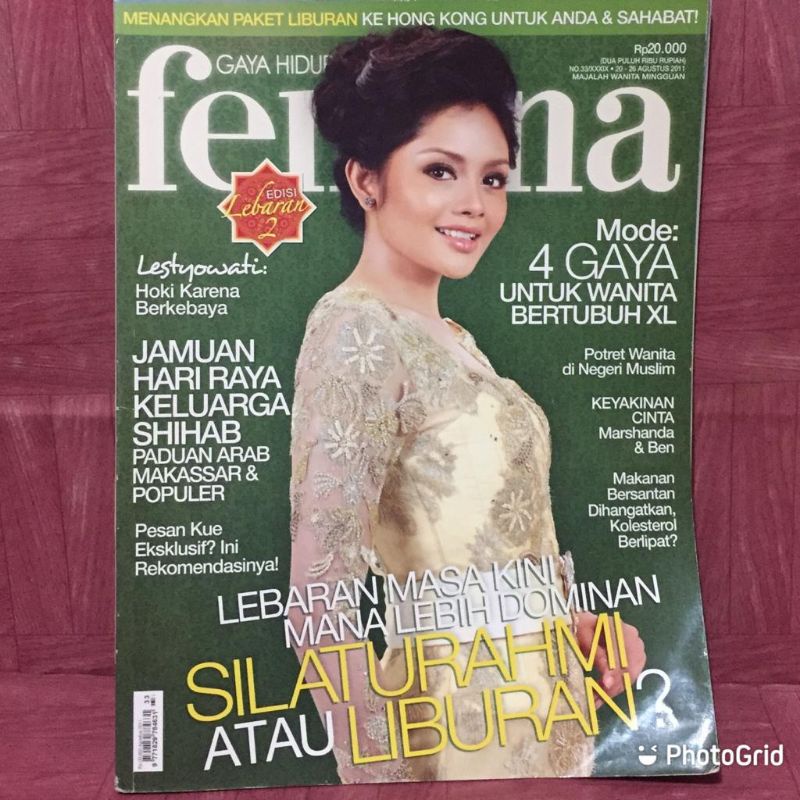 Majalah Femina No. 33/XXXIX, Tahun 2011, Cover: Lestyowati (Wajah Femina 2010)