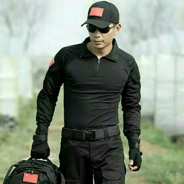 Baju BDU Lengan panjang TacticaL(Hitam)