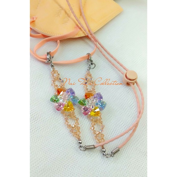 strap mask 2in 1 swarovski, konektor masker swarovski