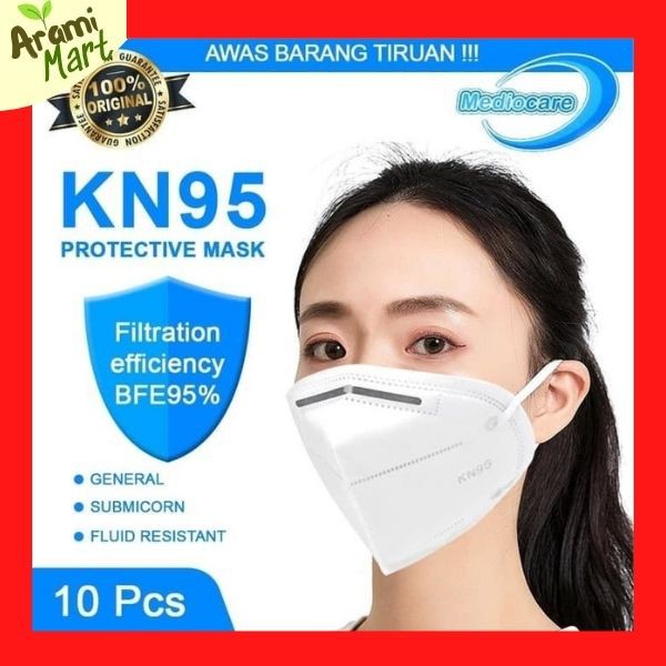 Masker KN95 5-Ply MEDIOCARE Isi 10 Pcs Disposable Face Mask Original