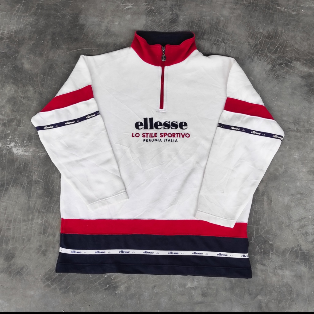 Jaket vintage celana kaos varsity sukajan hoodie crewneck second Ellesse Big Logo Theee Tone