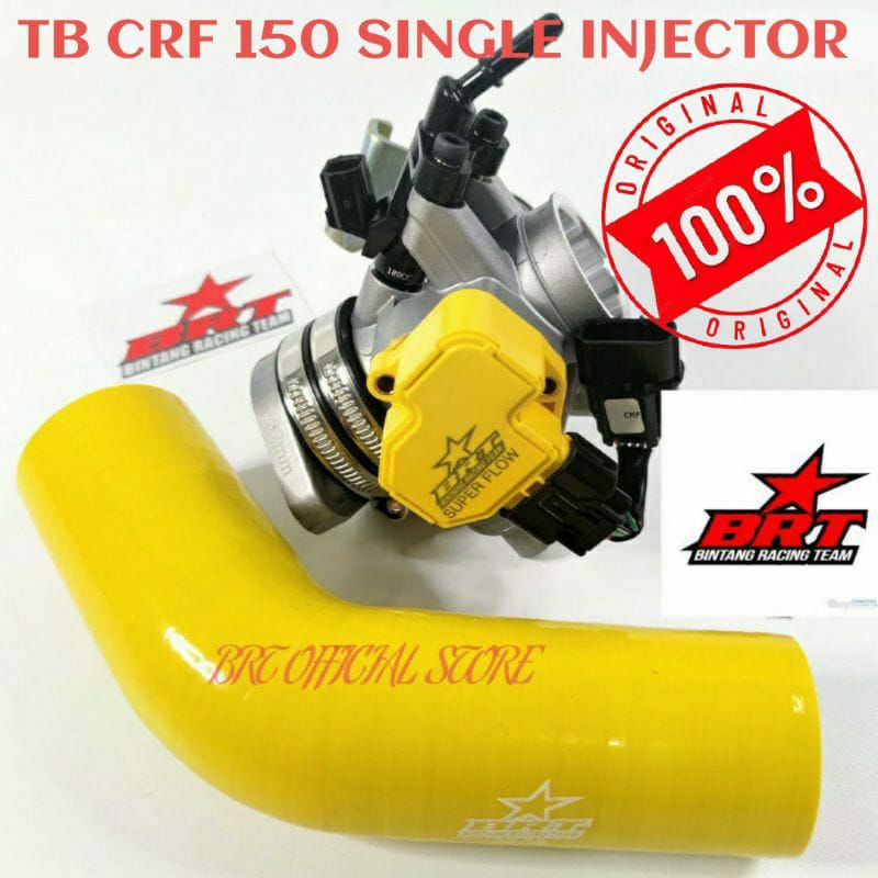 THROTTLE BODY BRT CRF JUMBO 150 SINGLE INJECTOR  SIZE 38 40 42 MM TB CRF BRT ORIGINAL PAKET TB CRF 150 1 SET