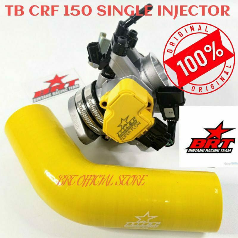 THROTTLE BODY BRT CRF JUMBO 150 SINGLE INJECTOR  SIZE 38 40 42 MM TB CRF BRT ORIGINAL PAKET TB CRF 150 1 SET