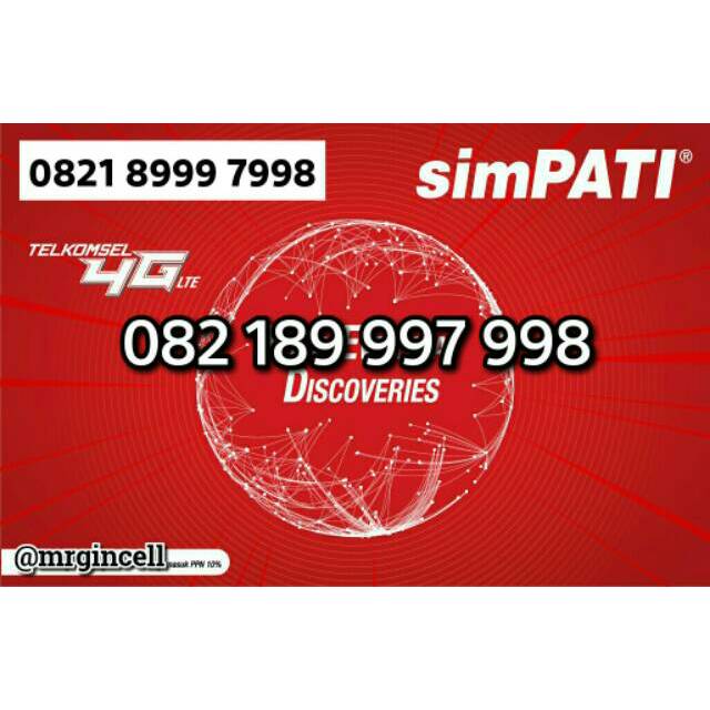 Nomor cantik simpati 8999 7998 / 189 997 998