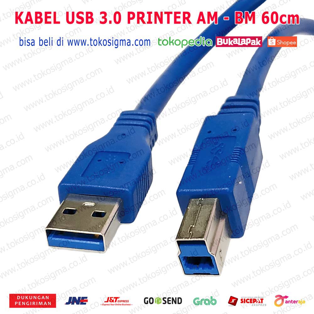 KABEL USB3.0 PRINTER USB VERSI 3.0 SUPER SPEED AM - BM 60cm