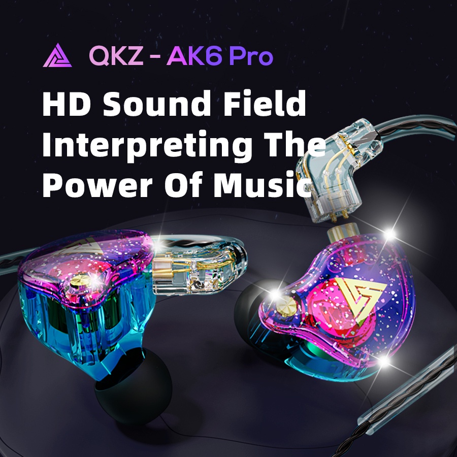 QKZ AK6 PRO In-ear Headphones HiFi Fever Subwoofer Earbuds Earphone with Microphone Removable Cable
